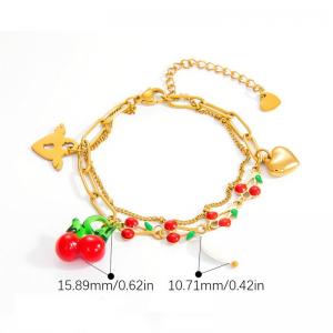 Stainless Steel Gold-plating Bracelet - KB203044-WGYYH