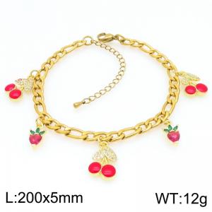 Stainless Steel Gold-plating Bracelet - KB203069-Z