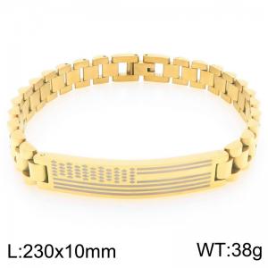Stainless steel laser logo bracelet - KB203082-Z