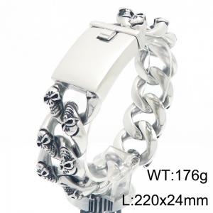 Stainless Skull Bracelet - KB203087-KJX