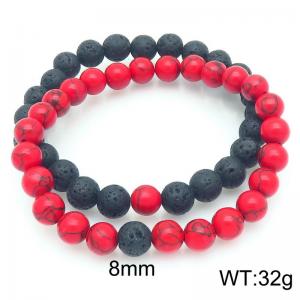 Fashion handmade bead dual color bracelet two-piece set - KB203114-Z