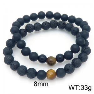 Fashion handmade bead dual color bracelet two-piece set - KB203115-Z