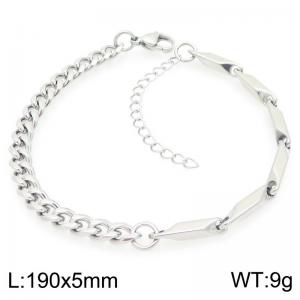 Stainless steel double-layer stacked trendy hip-hop versatile bracelet - KB203145-Z