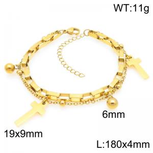Stainless Steel Gold-plating Bracelet - KB203168-Z
