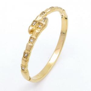 Stainless Steel Stone Bangle - KB203195-SP