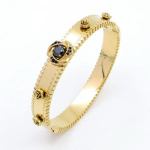 Stainless Steel Stone Bangle - KB203200-SP