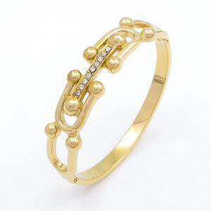 Stainless Steel Stone Bangle - KB203201-SP