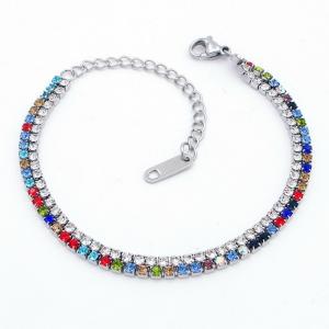 Stainless Steel Stone Bracelet - KB203204-SP