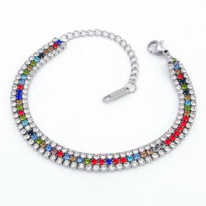 Stainless Steel Stone Bracelet - KB203205-SP