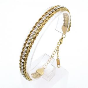 Stainless Steel Stone Bracelet - KB203206-SP