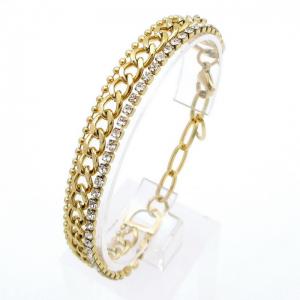 Stainless Steel Stone Bracelet - KB203209-SP