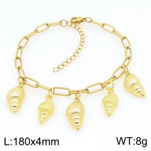 Women Gold-Plated Stainless Steel Conch Charm Bracelet - KB203286-ZG