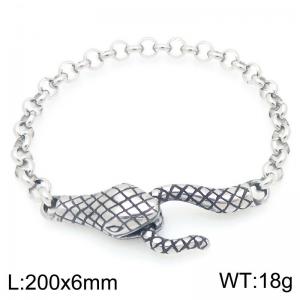 Stainless Steel Snake Charm O Chain Bracelet - KB203294-Z