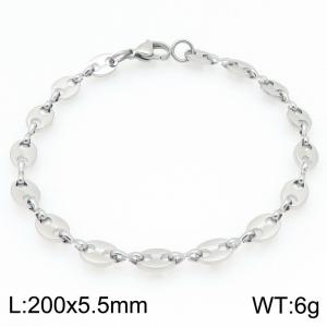 20cm Stainless Steel Pig Nose Links Bracelet - KB203307-Z