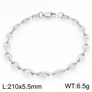 21cm Stainless Steel Pig Nose Links Bracelet - KB203310-Z
