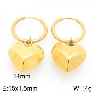 Women Gold-Plated Stainless Steel Love Heart Earrings - KB203312-Z