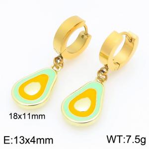 Women Stainless Steel Advocado Earrings - KB203314-Z