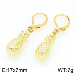 Women Gold-Plated Stainless Steel Pineapple Earrings - KB203315-Z