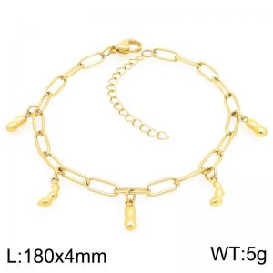 180mm Personality Stainless Steel Bracelet Peanut Pendant Adjustable Chain Bracelets Gifts - KB203320-ZG