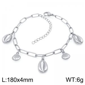 Trendy Stainless Steel Bracelet Shell Seahorse Conch Dolphin Pendant Paperclip Chain Bracelets Gifts - KB203343-ZG