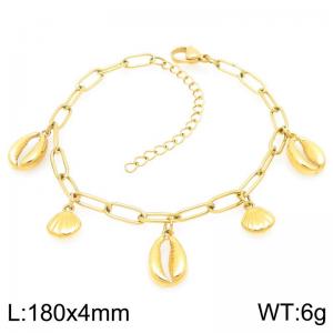 Personality Stainless Steel Bracelet Shell Conch Pendant Adjustable Paperclip Chain Bracelets Gifts - KB203344-ZG