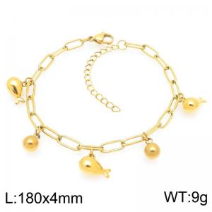180mm Wholesale Stainless Steel Bracelet Dolphin Bead Pendant Adjustable Paperclip Chain Bracelets Gifts - KB203348-ZG