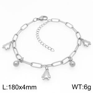 Wholesale Stainless Steel Bracelet Dolphin Seahorse Bead Pendant Adjustable Paperclip Chain Bracelets - KB203351-ZG