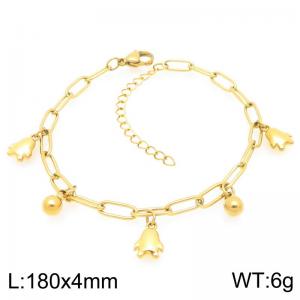 180mm Trendy Stainless Steel Bracelet Penguin Bead Pendant Adjustable Paperclip Chain Bracelets Gifts - KB203352-ZG
