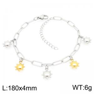 Wholesale Paperclip Chain Bracelet Stainless Steel Sun Pendant Adjustable Bracelets Jewelry - KB203358-ZG