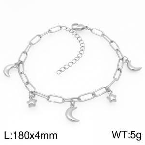 Sun Star Moon Pendant Stainless Steel Square Chain Bracelet Gold Silver Color - KB203361-ZG