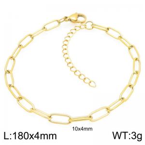 10x4mm Stainless Steel Square Chain Bracelet Gold Silver Color - KB203368-ZG