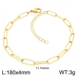 11.7x4mm Stainless Steel Square Chain Bracelet Gold Silver Color - KB203370-ZG