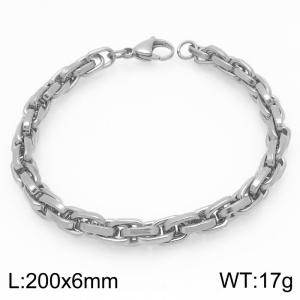 Interlinked Stainless Steel Chain Bracelet Gold Silver Color - KB203371-Z