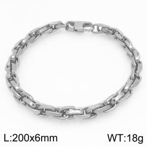 Interlinked Stainless Steel Chain Bracelet Gold Silver Color - KB203373-Z