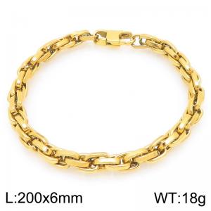 Interlinked Stainless Steel Chain Bracelet Gold Silver Color - KB203374-Z