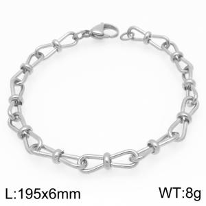 Fashion Stainless Steel Knot Link Bracelet Gold Silver Color - KB203375-Z