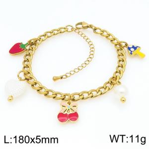 Stainless Steel Gold-plating Bracelet - KB203459-Z