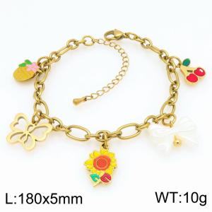 Stainless Steel Gold-plating Bracelet - KB203460-Z