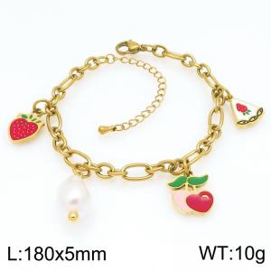 Stainless Steel Gold-plating Bracelet - KB203461-Z