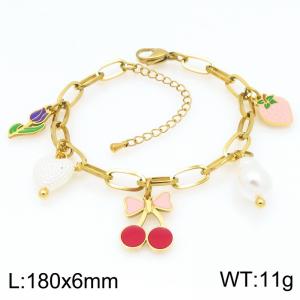Stainless Steel Gold-plating Bracelet - KB203463-Z