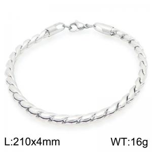 Stainless steel 210 × 4mm special chain lobster buckle men's temperament silver bracelet - KB203615-ZCG