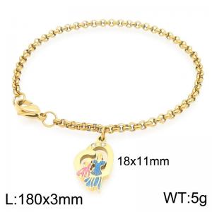 Women Gold-Plated Stainless Steel Elegant Mom Day Charm Bracelet - KB203639-Z