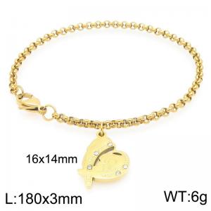 Women Gold-Plated Stainless Steel Lovely Hands Charm Bracelet - KB203641-Z
