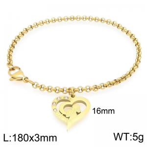 Women Gold-Plated Stainless Steel Mom-Baby Charm Bracelet - KB203642-Z