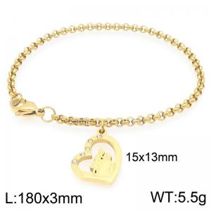 Women Gold-Plated Stainless Steel Abstract Mom Day Charm Bracelet - KB203651-Z