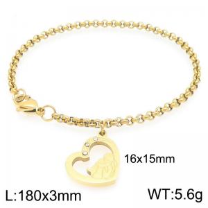 Women Gold-Plated Stainless Steel Fashion Mom Day Charm Bracelet - KB203655-Z