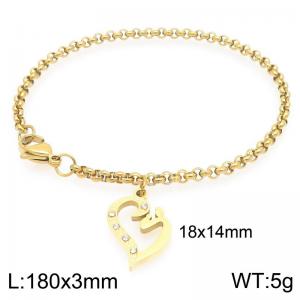 Women Gold-Plated Stainless Steel Simple Mom Day Charm Bracelet - KB203656-Z