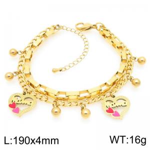 Love Stainless Steel Stacked Gold Bracelet - KB203665-Z
