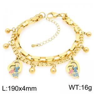 Family Stainless Steel Stacked Gold Bracelet Mother's Day Gift - KB203678-Z