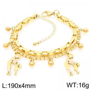 Mother And Daughter Stainless Steel Stacked Gold Bracelet Mother's Day Gift - KB203681-Z